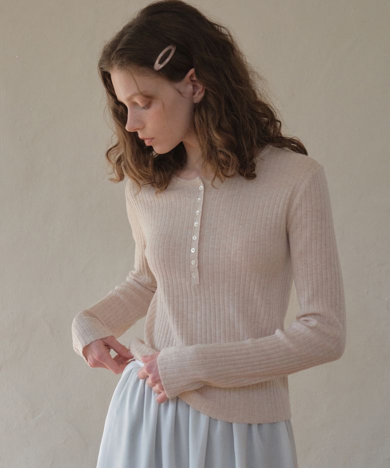 Deep Henry Neck Knit_Soft pink(OC26KN01)