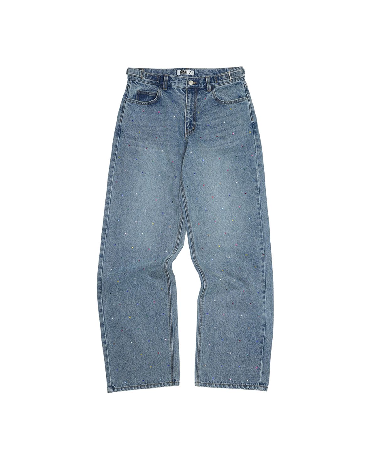 그레일즈(GRAILZ) CRYSTAL DENIM PANTS [BLUE]