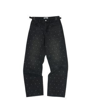 CRYSTAL DENIM PANTS [BLACK]