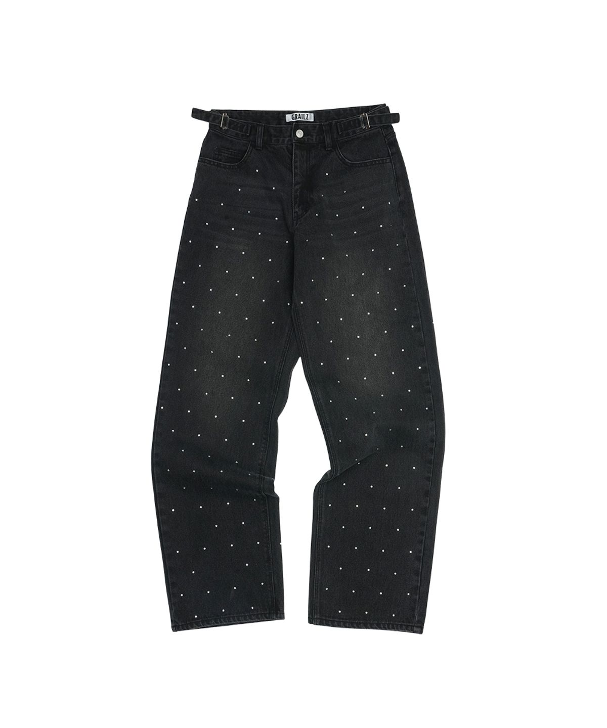 그레일즈(GRAILZ) CRYSTAL DENIM PANTS [BLACK]