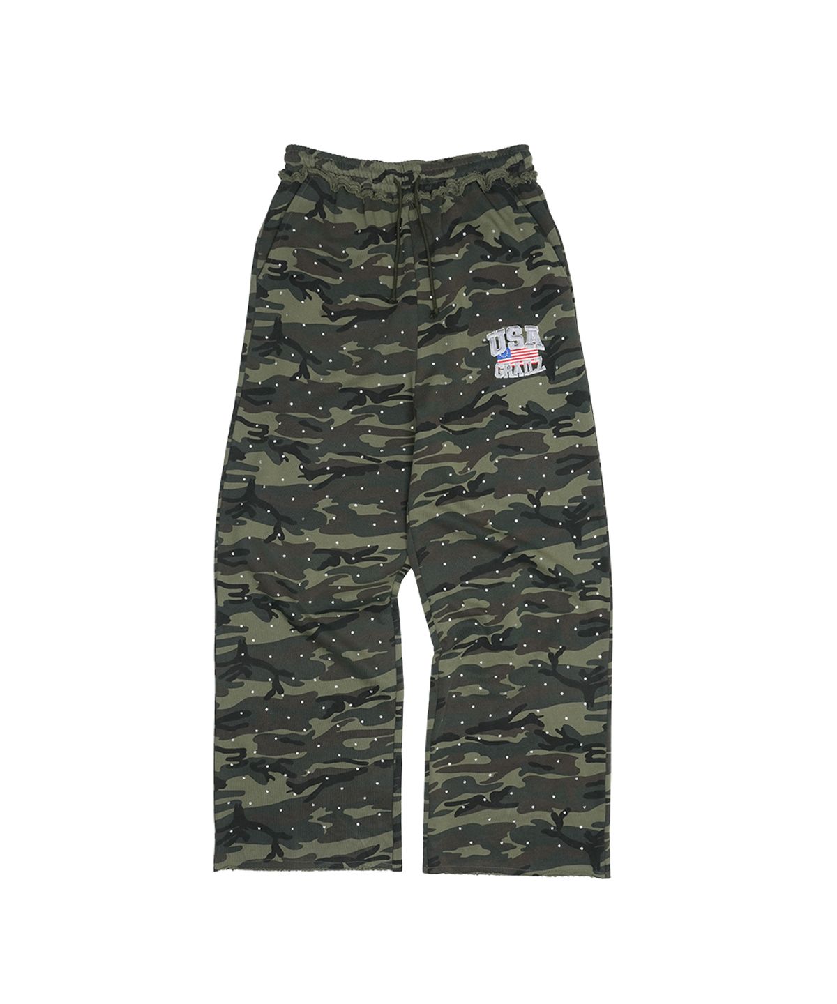 그레일즈(GRAILZ) CRYSTAL BAGGY SWEAT PANTS [CAMO]