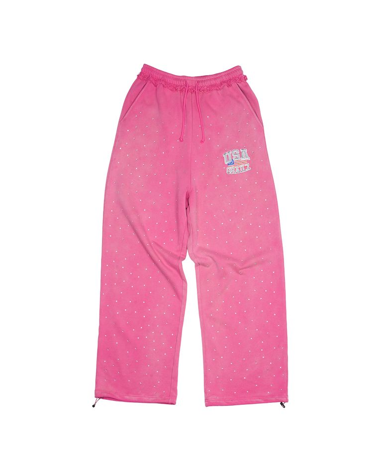 CRYSTAL BAGGY SWEAT PANTS [PINK]