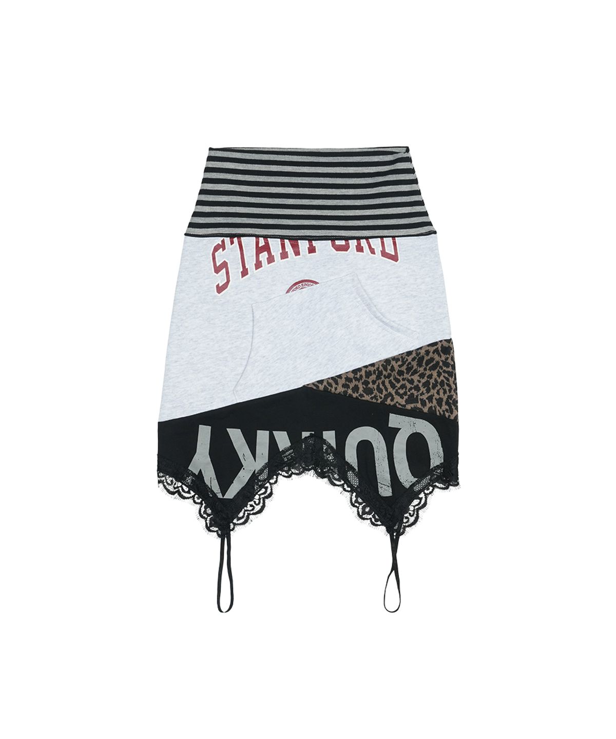 그레일즈(GRAILZ) UPSIDE DOWN REWORK SWEAT SKIRT [GRAY]