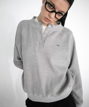 와플 헨리넥 맨투맨 멜란지