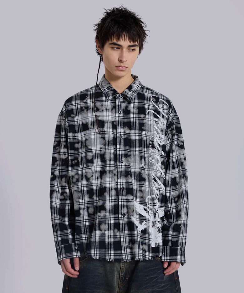 (M) 블랙 앤 화이트 체크드 플란넬 멀티 B&W CHECKED FLANNEL MULTI
