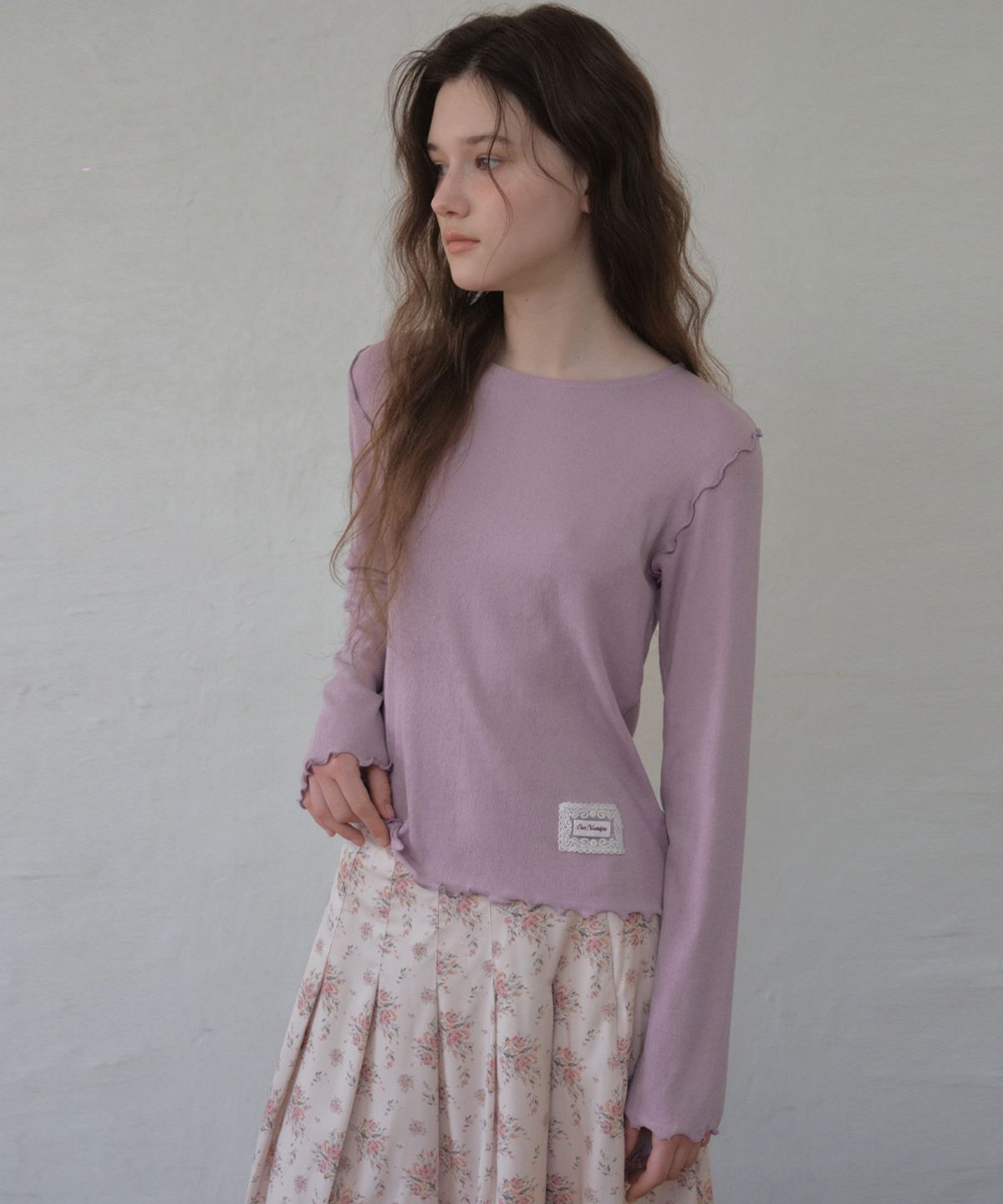 아우어노스텔지아(OURNOSTALGIA) Lisse Merrow T-shirt_Dusty pink(O26TP01)