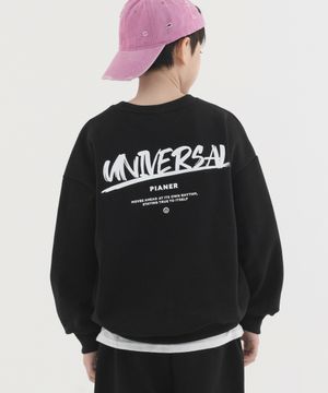 유니버셜 오버핏 맨투맨 (블랙)