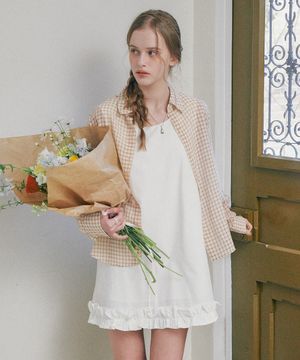 Frill sleeveless mini dress IVORY