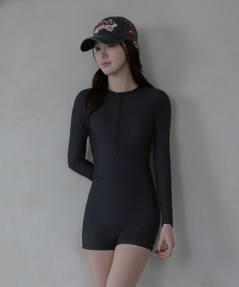 UPF 50+ 자외선차단 몸매보정 긴팔 모노키니