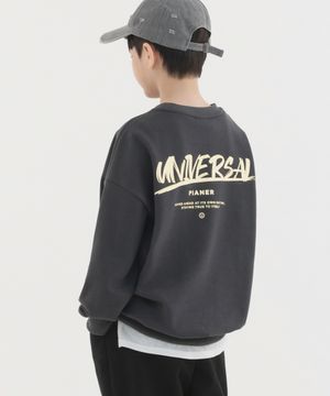 유니버셜 오버핏 맨투맨 (차콜)