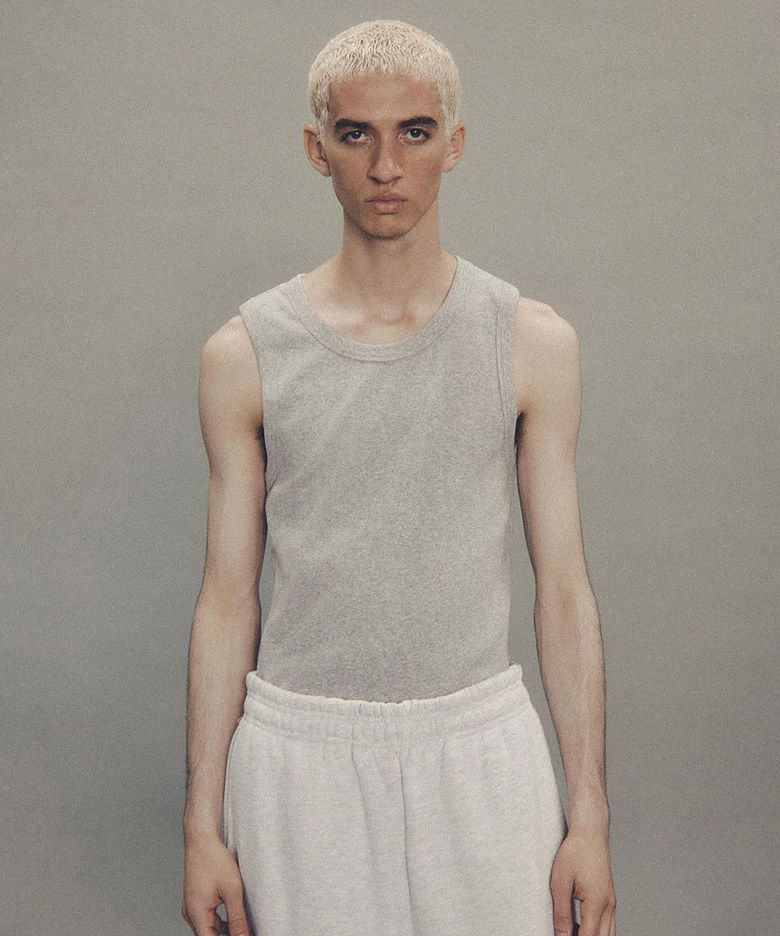 (U) 립 탱크탑 그레이 마를 RIB TANK GREY MARLE