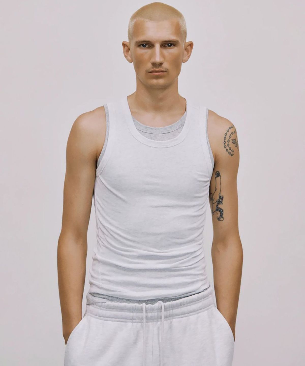 엔타이어 스튜디오(ENTIRE STUDIOS) (U) 시어 탱크탑 헤더 그레이 SHEER TANK HEATHER GREY