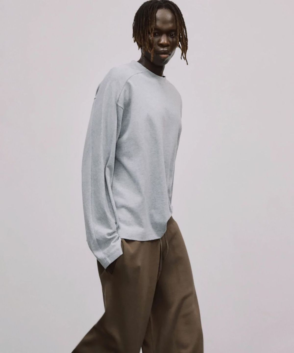엔타이어 스튜디오(ENTIRE STUDIOS) (U) 헤비 롱 슬리브 그레이 마를 HEAVY LONG SLEEVE GREY MARLE
