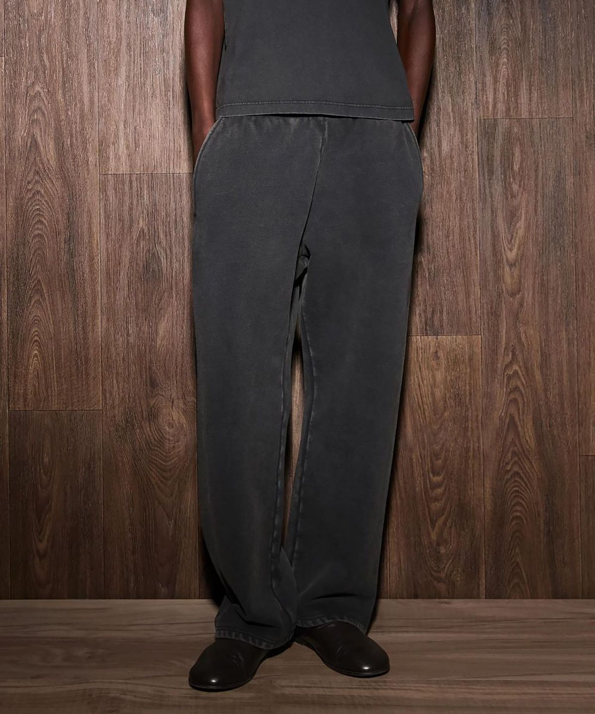 엔타이어 스튜디오(ENTIRE STUDIOS) (U) 스트레이트 레그 스웨트팬츠 워시드 블랙 STRAIGHT LEG SWEATPANT WASHED BLACK