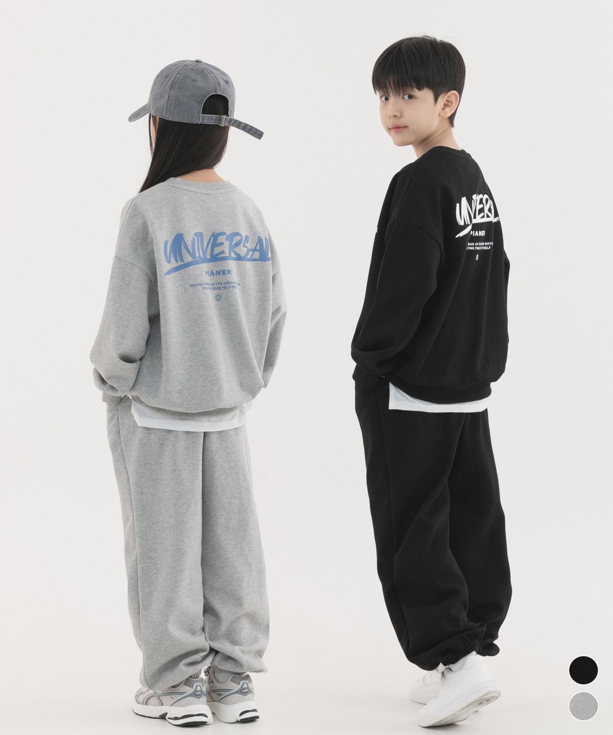 피아네르 키즈(PIANER KIDS) [SET] 유니버셜 맨투맨&조거 팬츠 셋업 (2color)