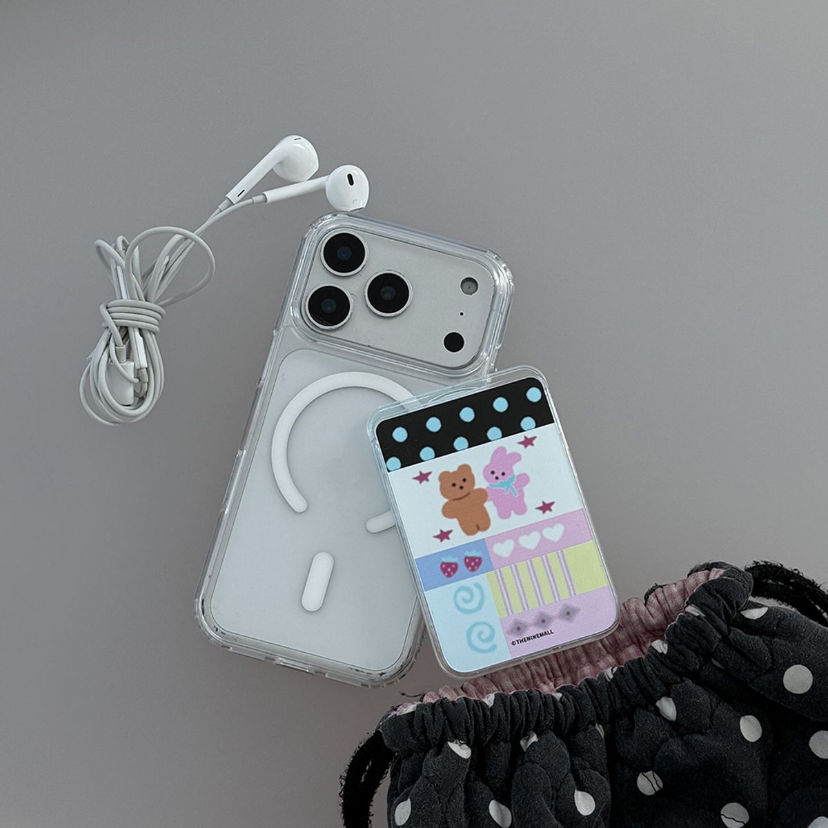 더나인몰(THE NINEMALL) patchwork friends [맥세이프 투명 카드지갑]