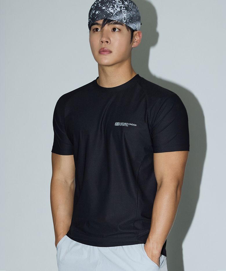 짐 메쉬 머슬핏 반팔 티셔츠 블랙