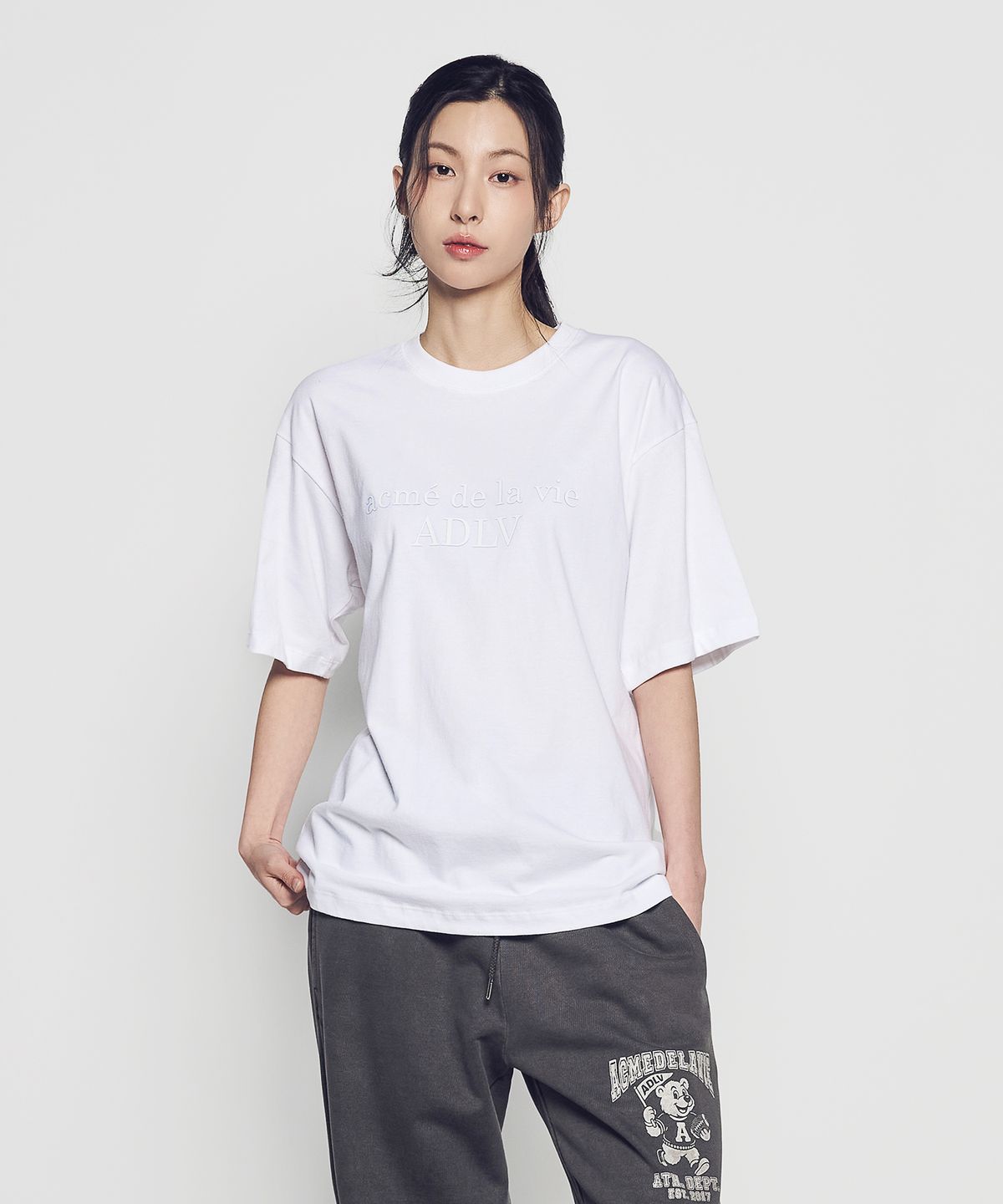아크메드라비(ACME DE LA VIE) TWO TONE THICK PRINT SHORT SLEEVE T-SHIRT (2 COLOR)