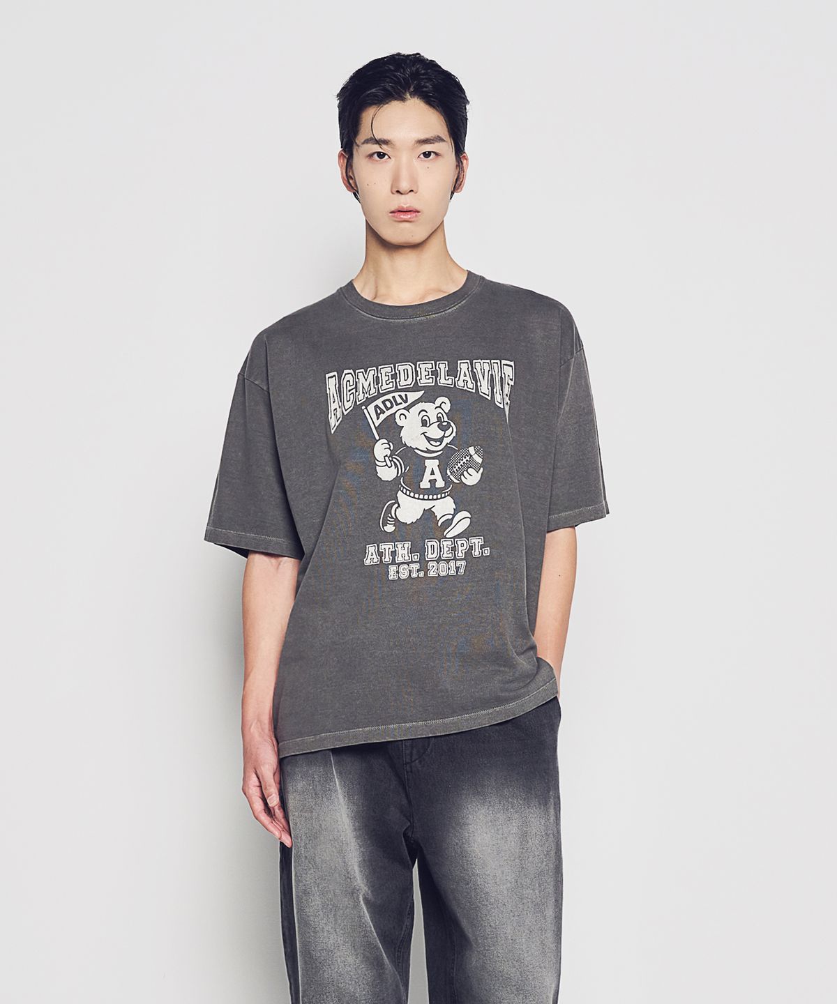 아크메드라비(ACME DE LA VIE) FOOTBALL AC BEAR PIGMENT SHORT SLEEVE T-SHIRT (3 COLOR)