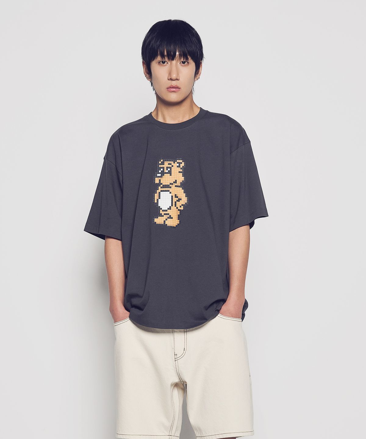 아크메드라비(ACME DE LA VIE) BLOCK AC BEAR SHORT SLEEVE T-SHIRT (3 COLOR)