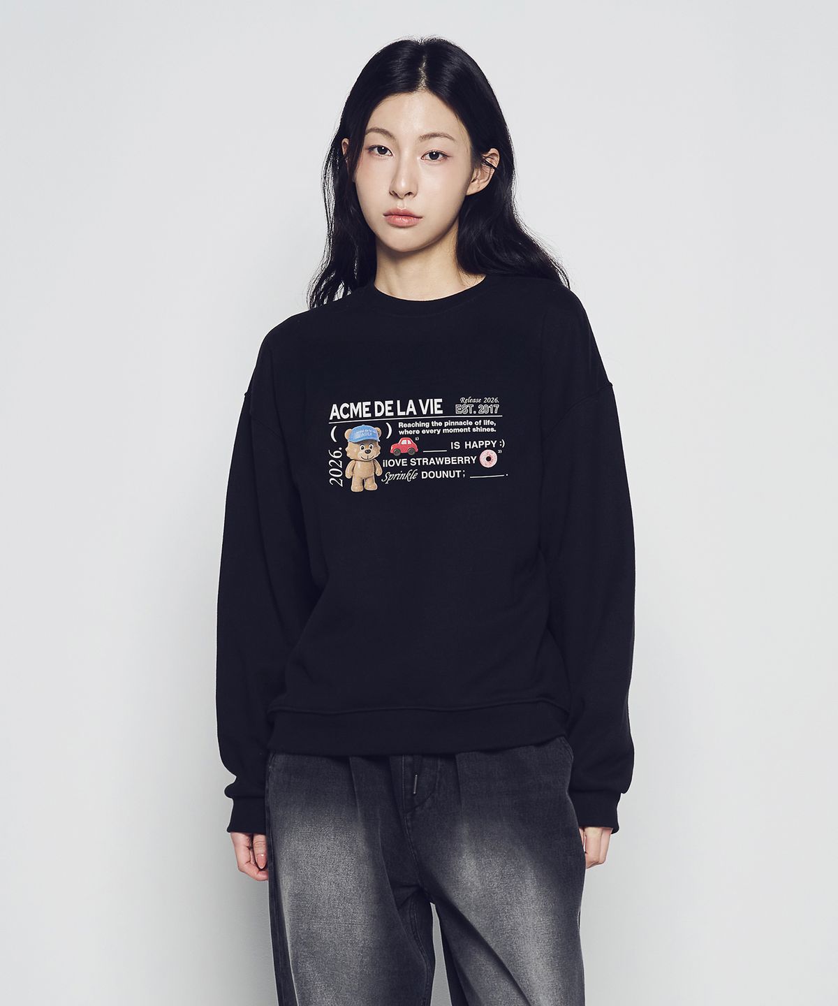 아크메드라비(ACME DE LA VIE) WOMAN TYPING PROFILE SWEATSHIRT (2 COLOR)