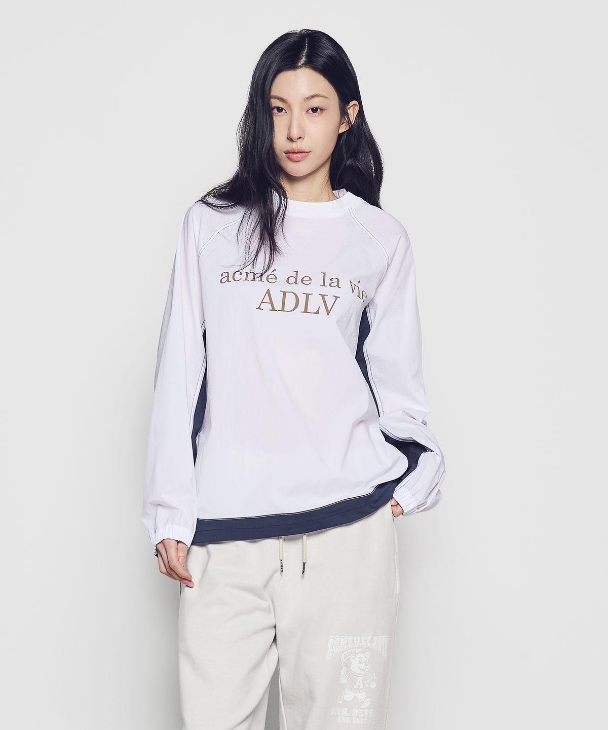 아크메드라비(ACME DE LA VIE) WOVEN STRETCH SWEATSHIRT (2 COLOR)