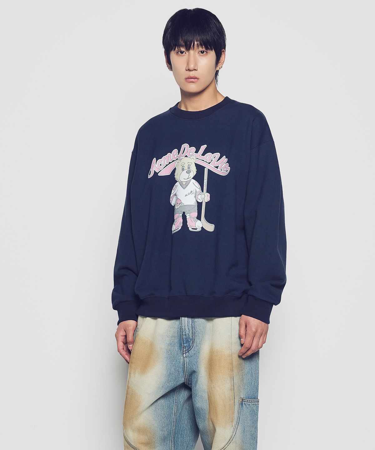 아크메드라비(ACME DE LA VIE) VINTAGE MASCOT AC BEAR SWEATSHIRT (3 COLOR)