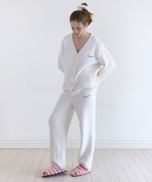 Sweet Dream fluffy cardigan pants set - cream