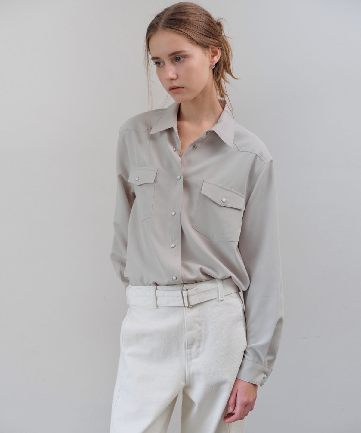 더 릴(THE LILLE) Lea Western Shirts_Light Gray