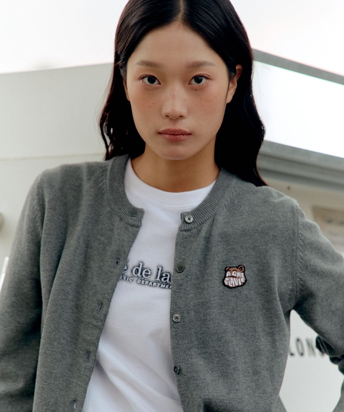 아크메드라비(ACME DE LA VIE) WOMAN BASIC ROUND NECK CARDIGAN (3 COLOR)