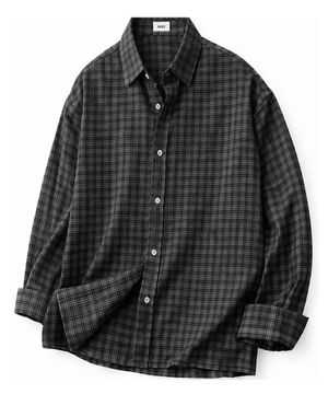 빈티지 워싱 차콜블랙  체크셔츠