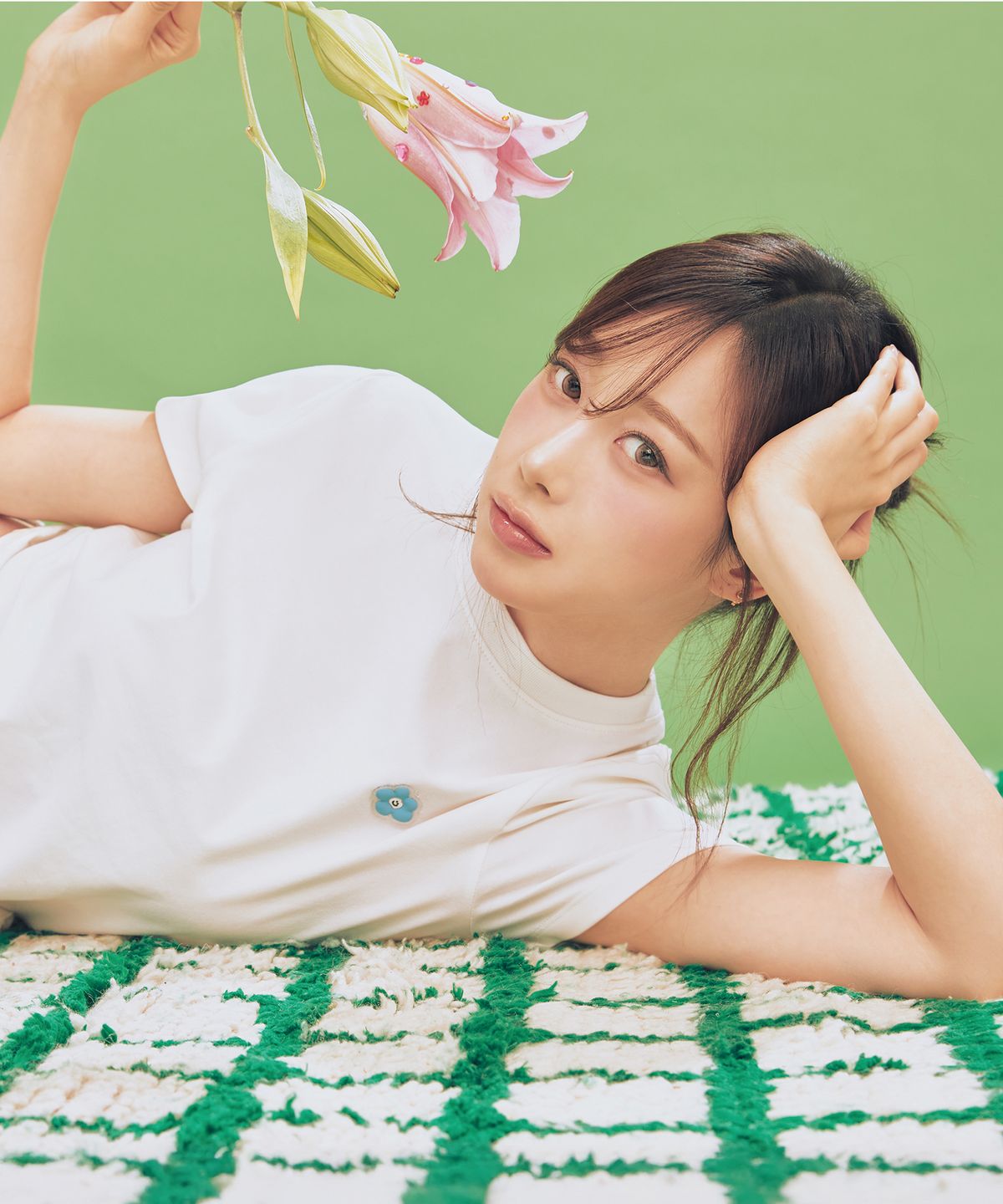 와키윌리(WACKY WILLY) 우먼스 릴리 크롭 반팔티셔츠 화이트