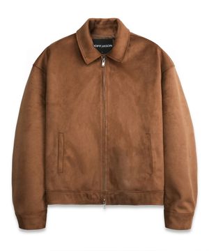 오버핏 풀업 스웨이드 싱글 자켓 CAMEL BROWN