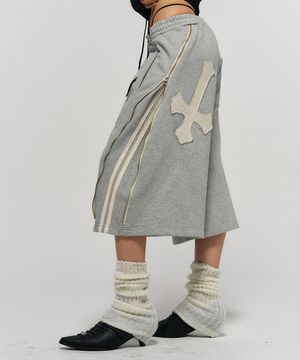 CROSS ZIPPER SHORTS GREY