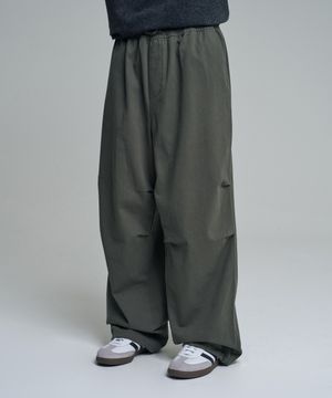 파라슈트 와이드 밴딩 팬츠 카키