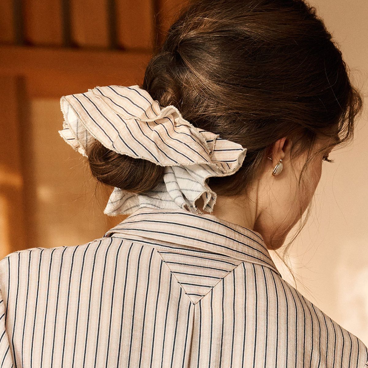 심플레트로(SIMPLE RETRO) SR_Patchwork lace scrunchie_4color
