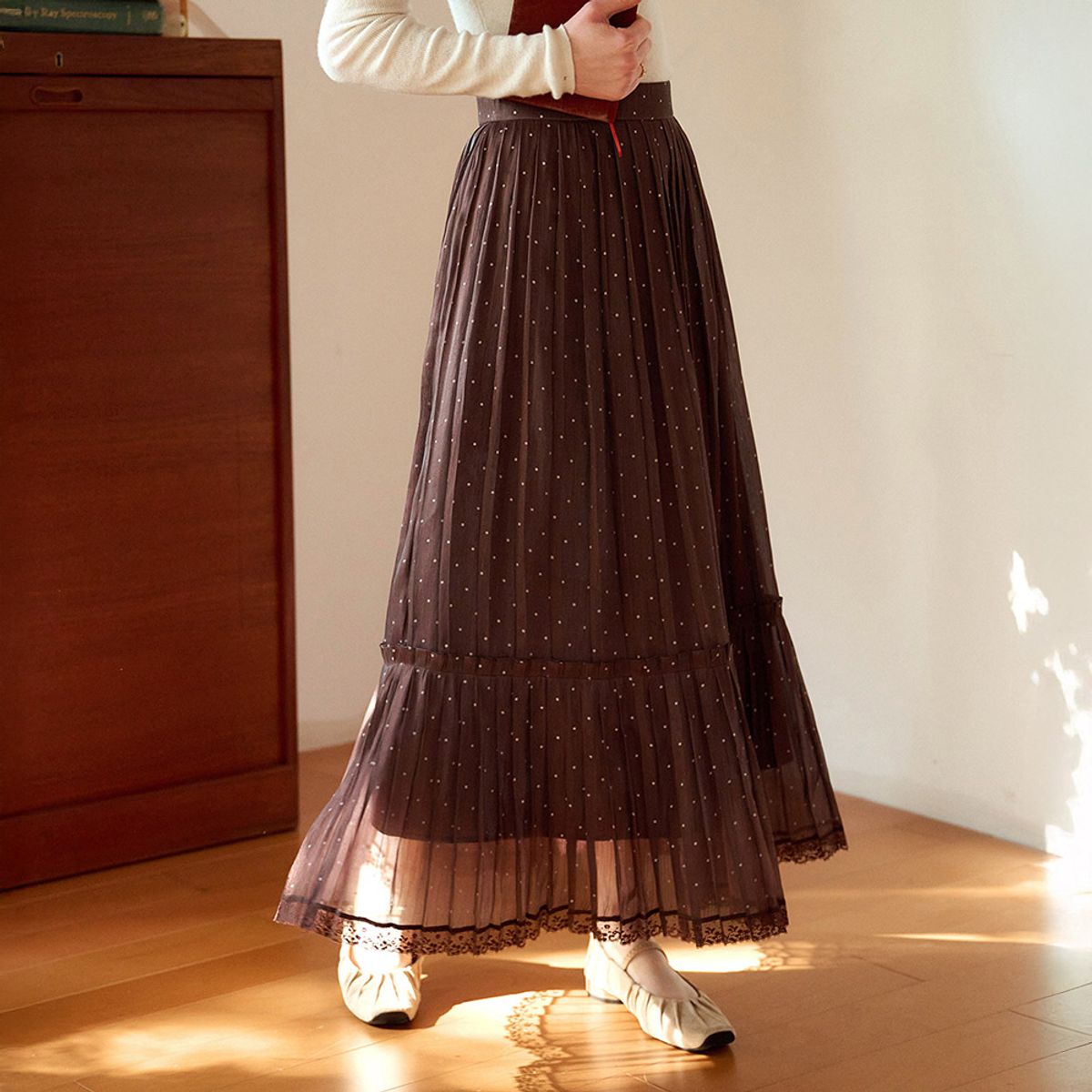 심플레트로(SIMPLE RETRO) SR_Mermaid pleated skirt_2color