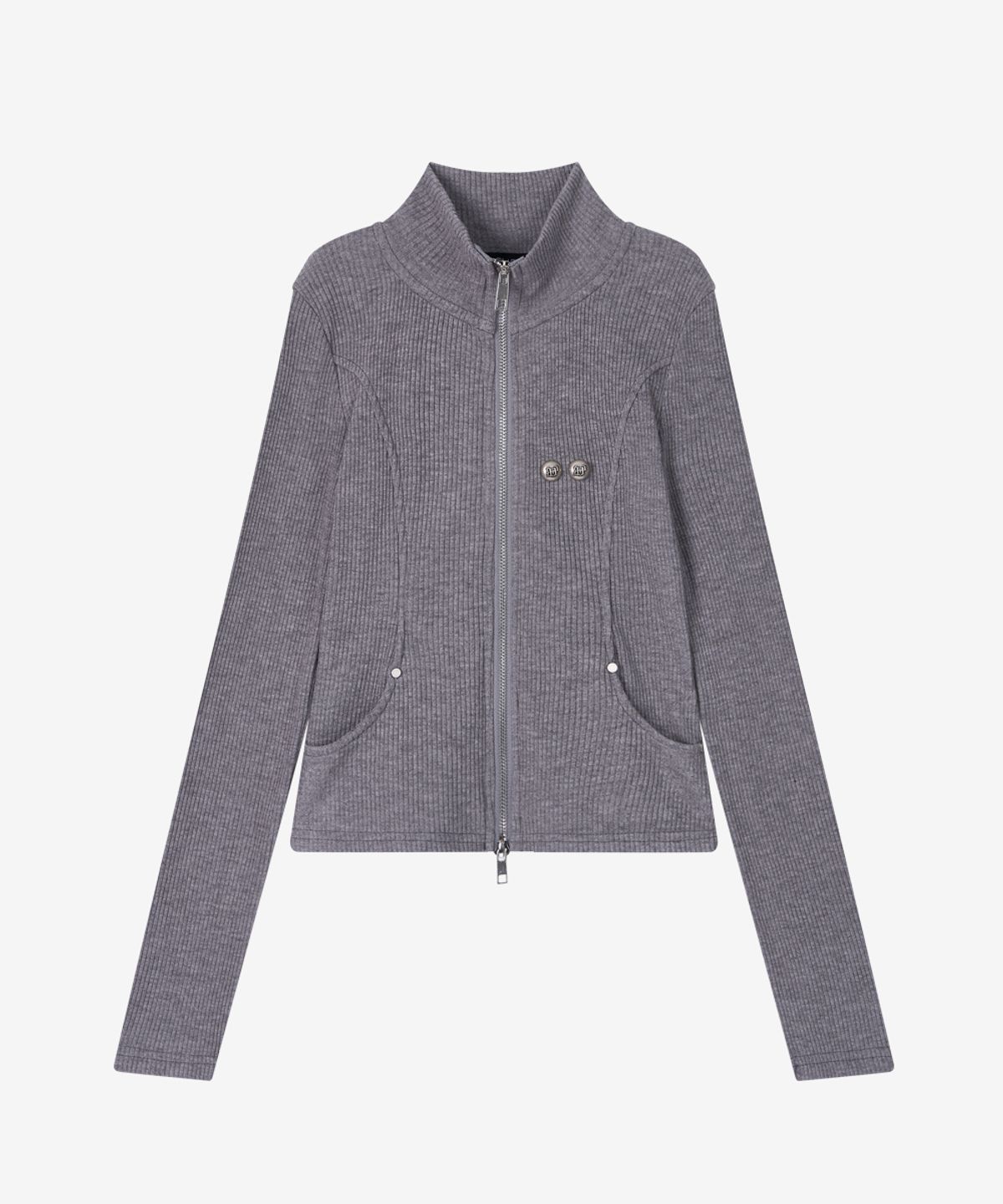 블랙 퍼플(BLACK PURPLE) 컨투어 스킨 집업_그레이 Contour Skin Zip-Up_Gray