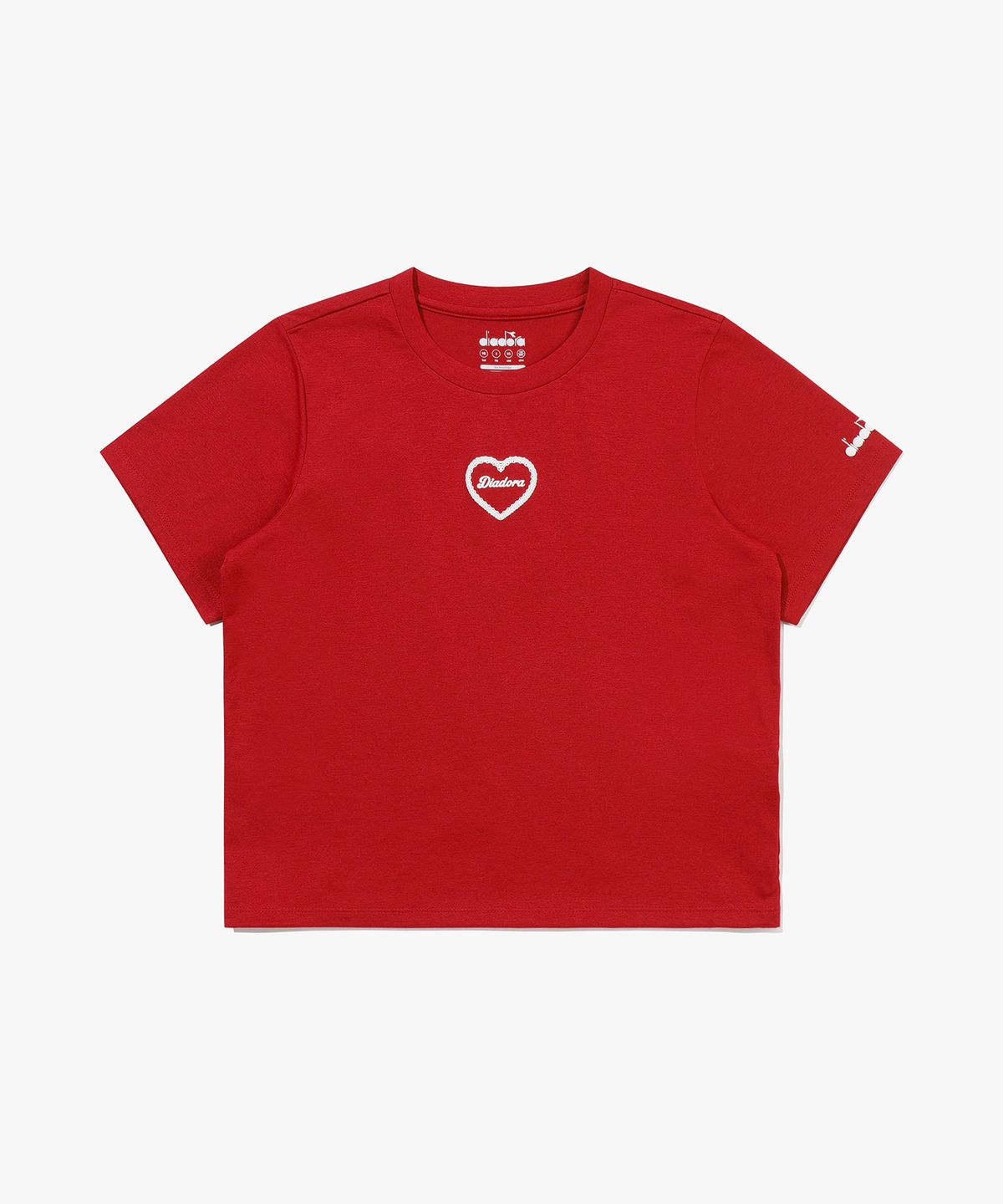 디아도라(diadora) 하트 그래픽 반팔 티셔츠 우먼 RED
