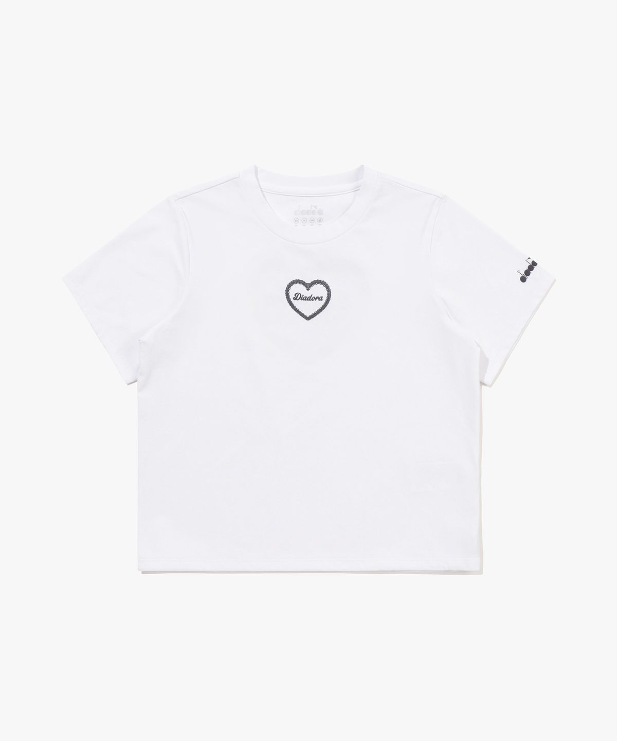 디아도라(diadora) 하트 그래픽 반팔 티셔츠 우먼 OFF WHITE