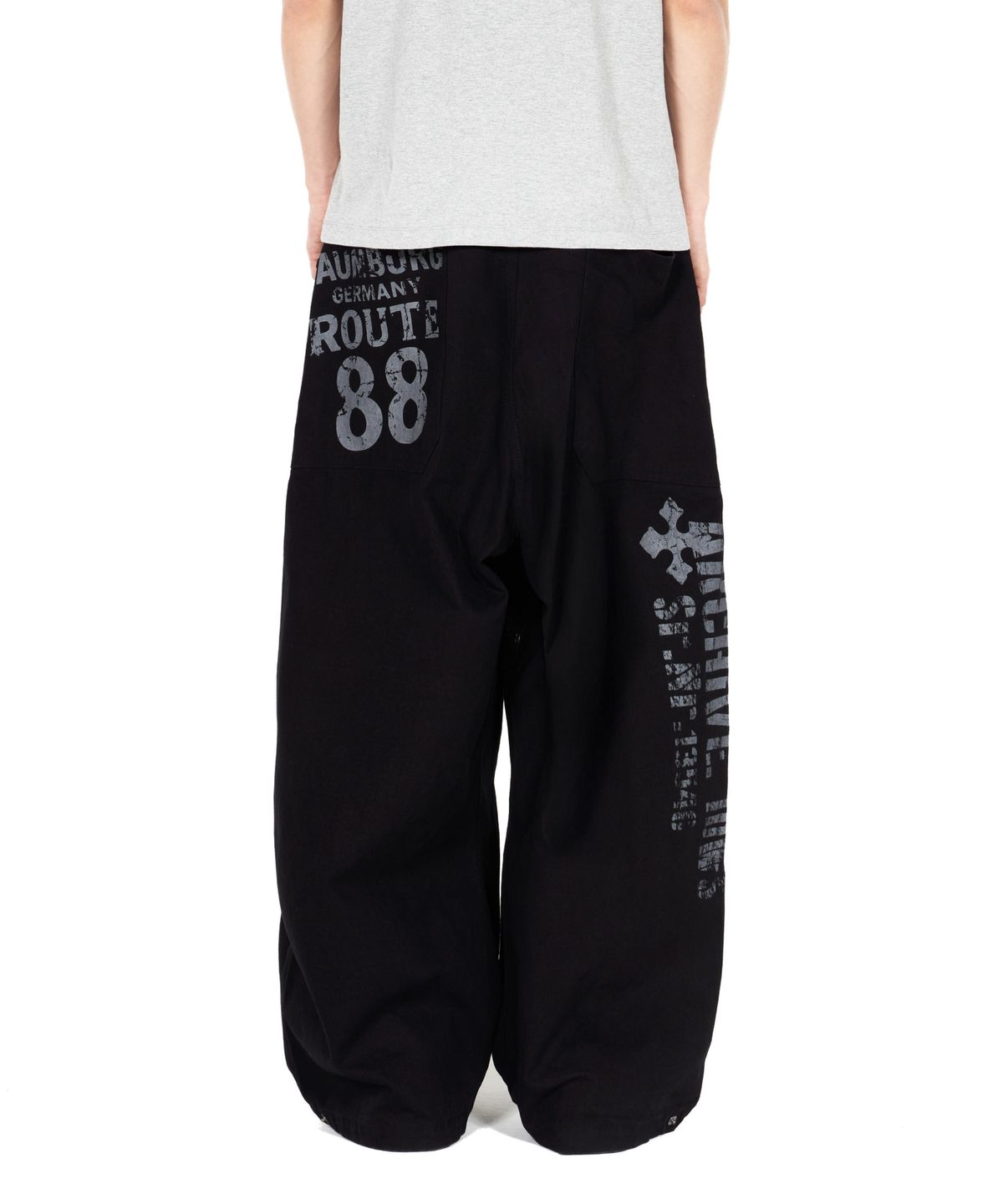 아이돈워너셀(IDWS) Route Print Balloon Pants Black