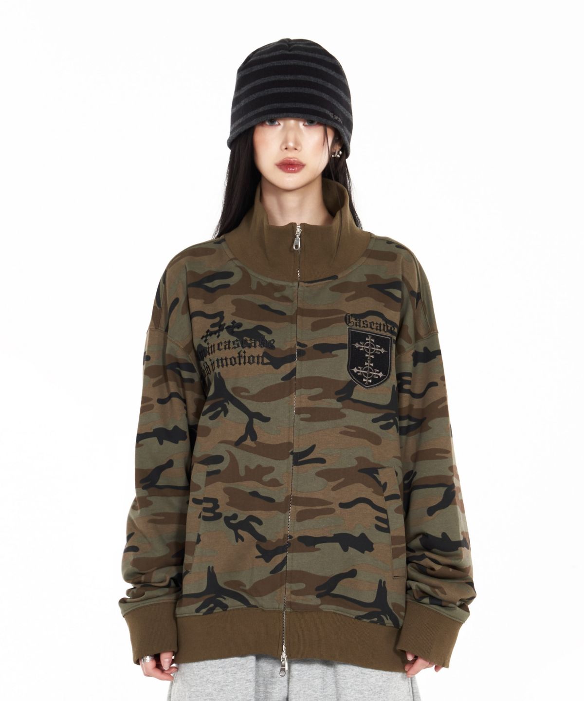 아이돈워너셀(IDWS) Cross Zip Up Jersey Light Multi