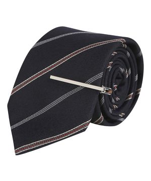교차패턴 핀 장식 레지멘탈 넥타이 (FIATA0111)