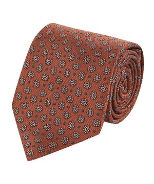 플라워 도트 패턴 넥타이 (FIATA0142)