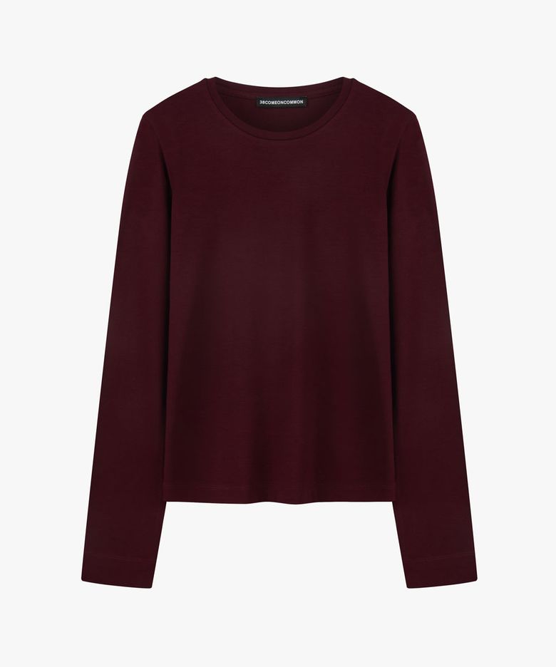 Silky Touch Slim Long Sleeve (Burgundy)