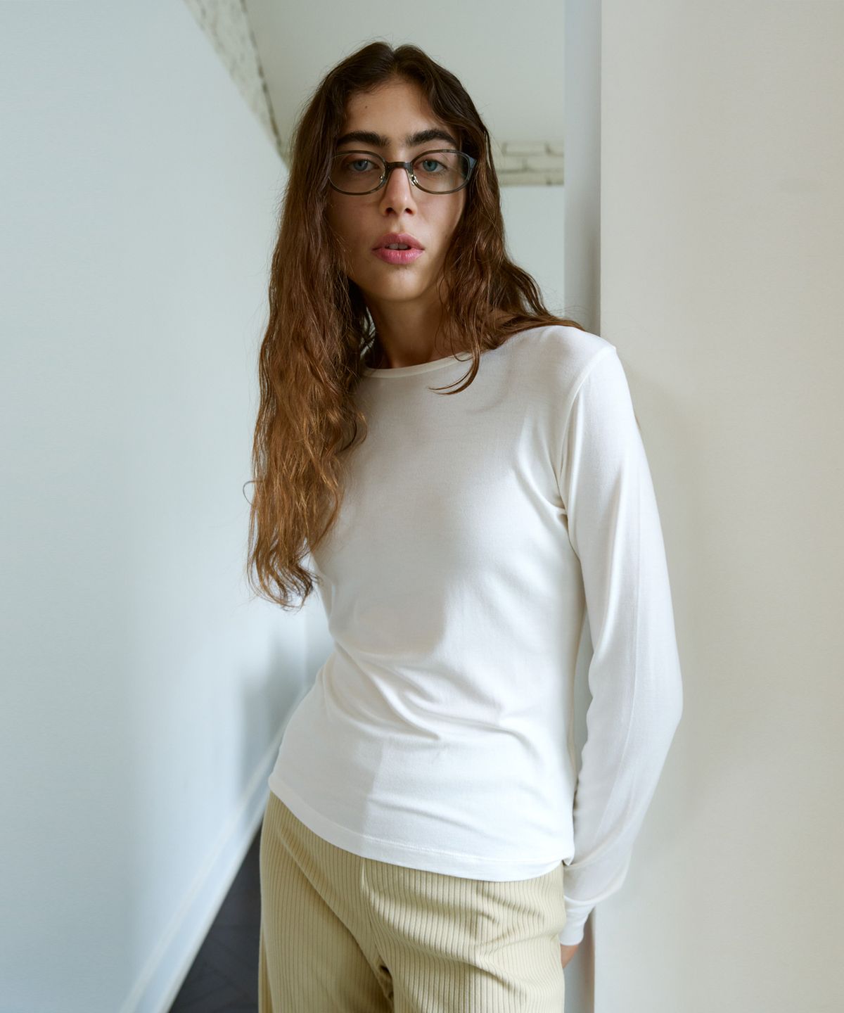 38컴온커먼(38COMEONCOMMON) Silky Touch Slim Long Sleeve (Cloud)