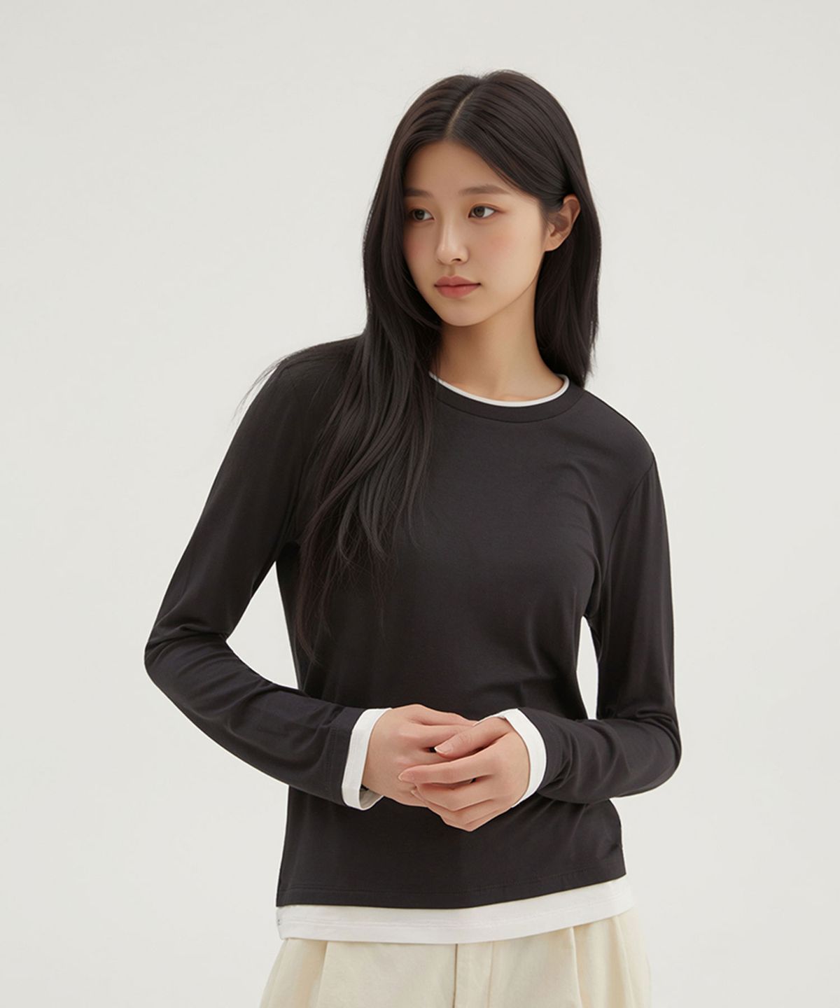 스파오(SPAO) 레이어드 긴팔티_SPLWG23G04
