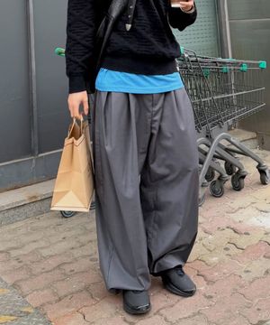 드레이프 포켓 와이드 슬랙스 : 3컬러