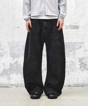 페일 페이드 커브드 데님_블랙