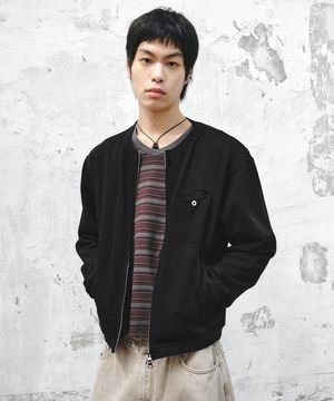 스트롤 집 업 카디건_블랙